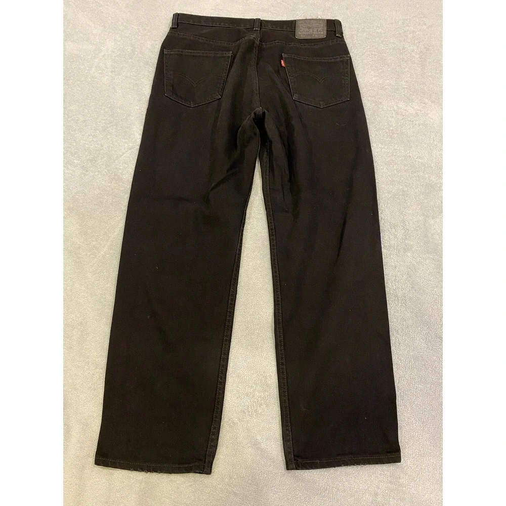 Mens Levi Jeans Black Denim Red Tab Distressed Mexico 36x32 550